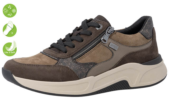 Remonte D3V00 – Dames veterschoen Havanna/Bison/Bronze – Wijdte H
